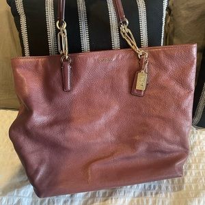 Coach Tote Purse purple leather